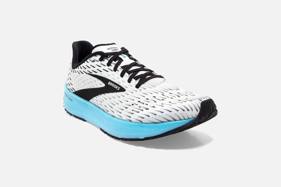 Brooks Israel Hyperion Tempo Road Running Shoes Womens - White/Black/Turquoise - URK-316758